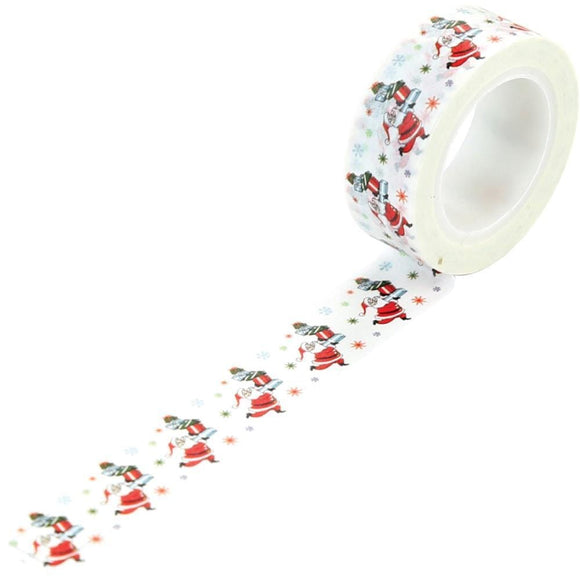 Scrapbooking  Merry Christmas Decorative Tape 30' Delivering Gifts Paper 12x12