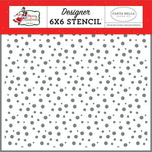 Scrapbooking  Merry Christmas Stencil 6"X6" Jolly Snow Paper 12x12