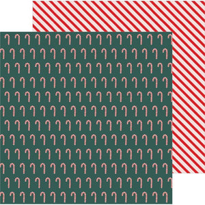 Scrapbooking  Merry Little Christmas Double-Sided Cardstock 12"X12" - Candy Cane Paper 12x12