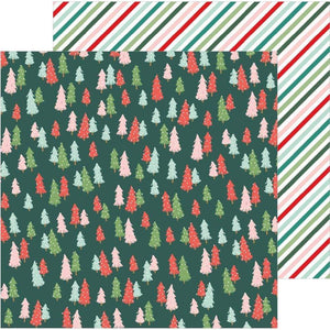 Scrapbooking  Merry Little Christmas Double-Sided Cardstock 12"X12" - Oh Christmas Tree Paper 12x12