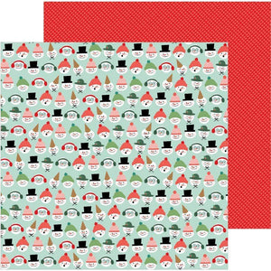 Scrapbooking  Merry Little Christmas Double-Sided Cardstock 12"X12" - Snow Friends Paper 12x12