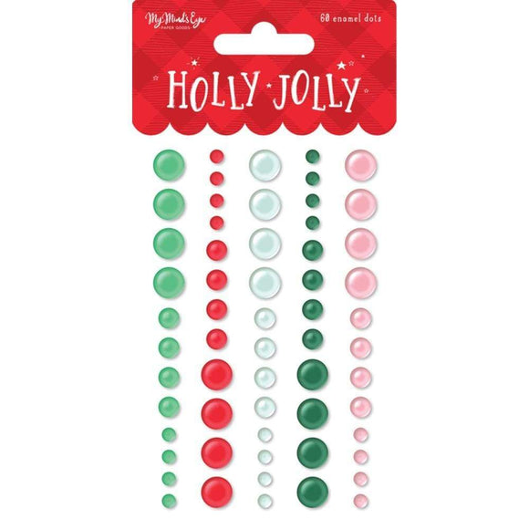 Scrapbooking  MME Holly Jolly Adhesive Enamel Dots 60/Pkg Paper 12x12