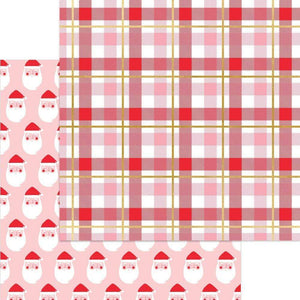 Scrapbooking  MME Holly Jolly Double-Sided Foiled Cardstock 12"X12" - Here Comes Santa Claus Paper 12x12