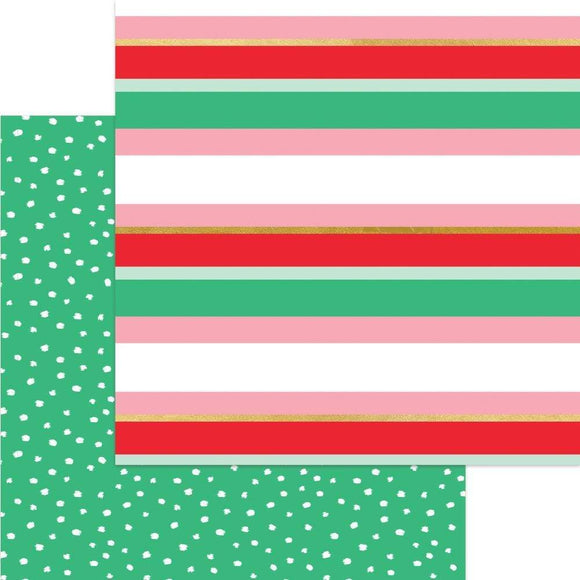Scrapbooking  MME Holly Jolly Double-Sided Foiled Cardstock 12
