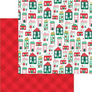 Scrapbooking  MME Holly Jolly Double-Sided Foiled Cardstock 12"X12" - Up on the Housetop Paper 12x12