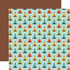 Scrapbooking  Summer Adventure Double-Sided Cardstock 12"X12" - Pitch A Tent Paper 12x12