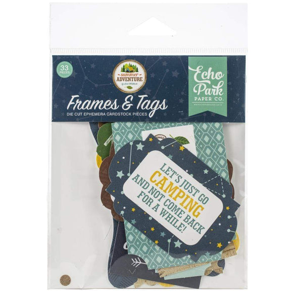 Scrapbooking  Summer Adventure Ephemera Frames & Tags Paper 12x12