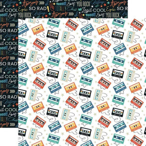 Scrapbooking  Teen Spirit Boy Double-Sided Cardstock 12"X12" - Cassette Tapes Paper 12x12