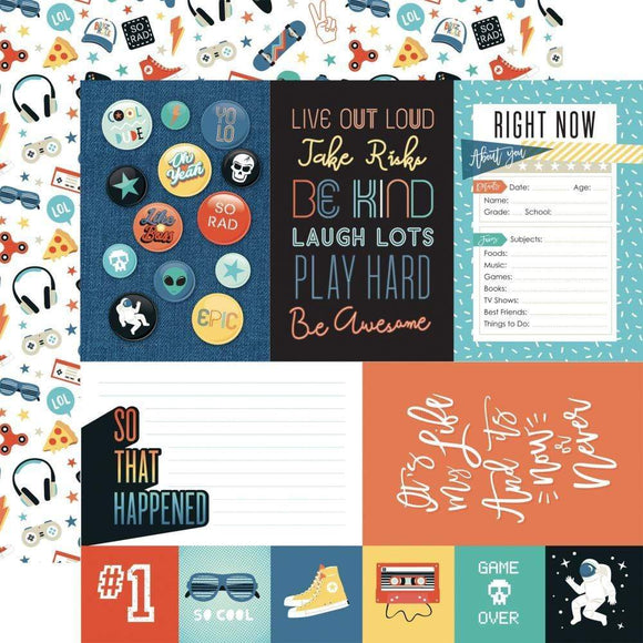 Scrapbooking  Teen Spirit Boy Double-Sided Cardstock 12