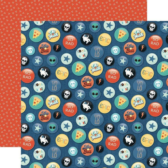 Scrapbooking  Teen Spirit Boy Double-Sided Cardstock 12