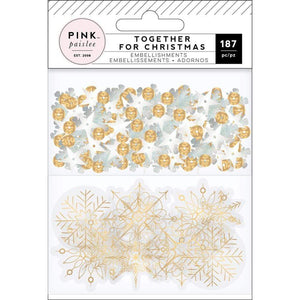 Scrapbooking  Together For Christmas Mixed Embellishments Acetate W/Gold Foil & Sequins Paper 12x12