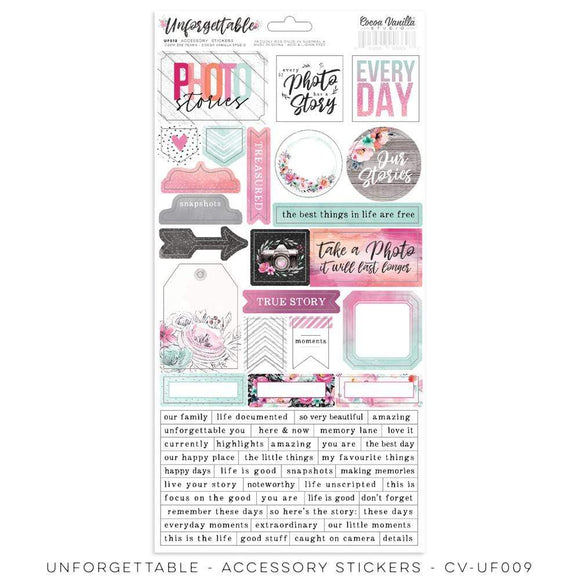 Scrapbooking  Unforgettable Accessory Stickers 6x12