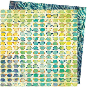 Scrapbooking  Vicki Boutin Let's Wander Double-Sided Cardstock 12"X12" - Beach Vibe Paper 12x12
