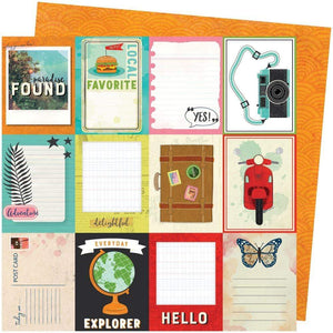 Scrapbooking  Vicki Boutin Let's Wander Double-Sided Cardstock 12"X12" - Wish You Were Here Paper 12x12