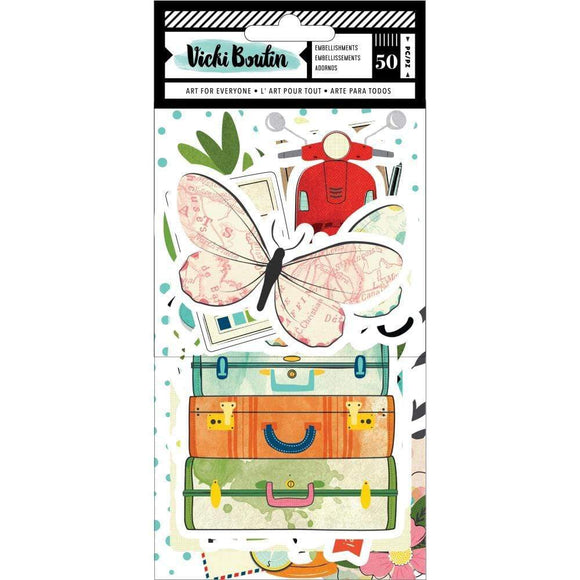 Scrapbooking  Vicki Boutin Let's Wander Ephemera Cardstock Die-Cuts 50/Pkg Paper 12x12