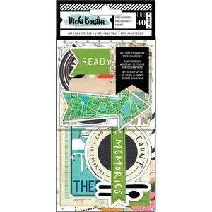 Scrapbooking  Vicki Boutin Let's Wander Ephemera Frames Cardstock Die-Cuts 40/Pkg Paper 12x12