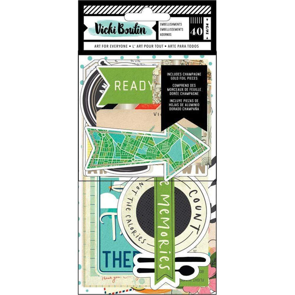 Scrapbooking  Vicki Boutin Let's Wander Ephemera Frames Cardstock Die-Cuts 40/Pkg Paper 12x12