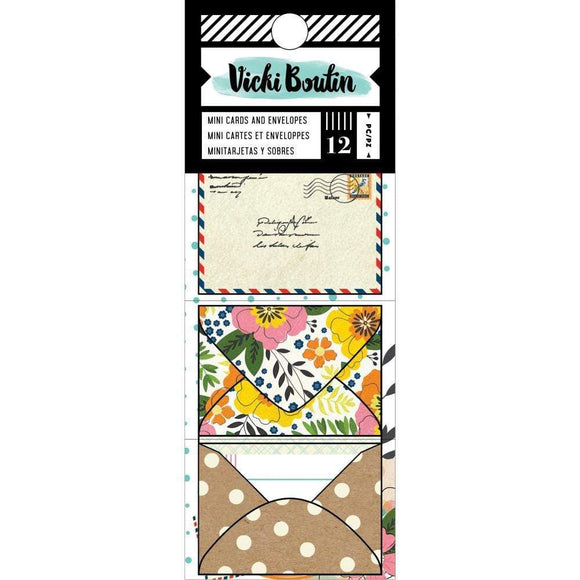 Scrapbooking  Vicki Boutin Let's Wander Mini Envelopes W/Cards (6) Cards & (6) Envelopes Paper 12x12
