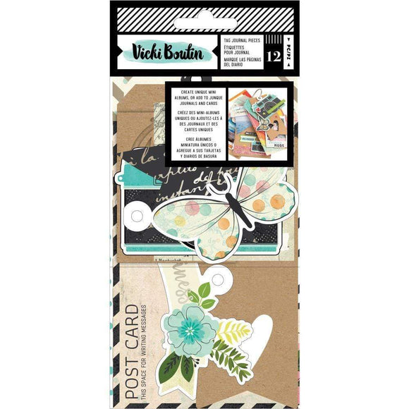 Scrapbooking  Vicki Boutin Let's Wander Tags & Journaling Pieces Paper 12x12