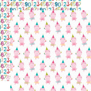 Scrapbooking  Wish Big Girl Double-Sided Cardstock 12"X12" - 123456789 Paper 12x12