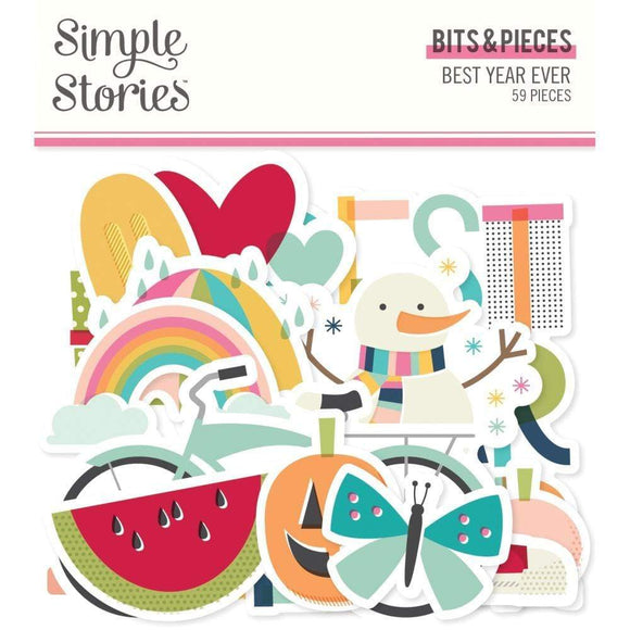 Scrapbooking  Best Year Ever Bits & Pieces Die-Cuts 51/Pkg Paper Pad