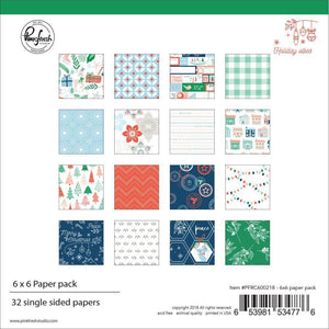 Scrapbooking  Holiday Vibes Single-Sided Paper Pack 6"X6" 32/Pkg , Paper Pad