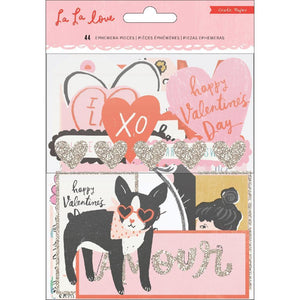 Scrapbooking  La La Love Ephemera Cardstock Die-Cuts 44/Pkg W/Glitter Accents Paper Pad