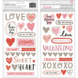 Scrapbooking  La La Love Thickers Stickers 61/Pkg My Sweet Phrase & Icons/Foam & Cardstock Paper Pad