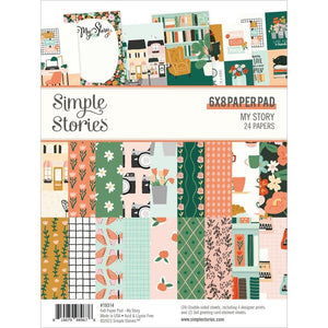 Scrapbooking  Simple Stories Double-Sided Paper Pad 6"X8" 24/Pkg My Story Paper Pad