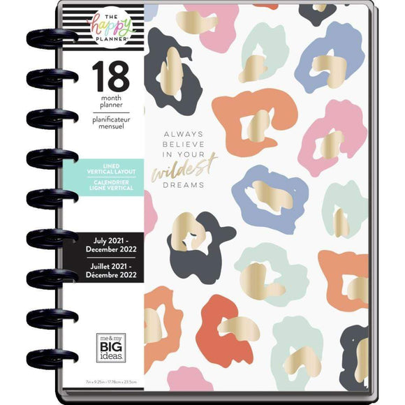 Scrapbooking  Happy Planner 18-Month Dated Classic Planner -Colorful Leopard, July 2021-Dec 2022 planner