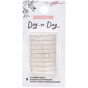 Scrapbooking  Maggie Holmes Day-To-Day Planner Small Discs 2"X4" 9/Pkg Gold Glitter
