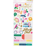 Scrapbooking  Dear Lizzy Here & Now Cardstock Stickers 69/Pkg Puffy Stickers