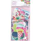 Scrapbooking  Dear Lizzy Here & Now Ephemera Cardstock Die-Cuts 40/Pkg Puffy Stickers