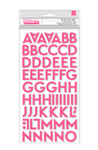 Scrapbooking  Dear Lizzy Here & Now Flip Flop Foam Alpha Thickers 124pk Puffy Stickers