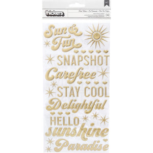 Scrapbooking  Dear Lizzy Here & Now Thickers Stickers 132/Pkg Heat Wave Phrase & Icons/Puffy Puffy Stickers