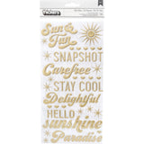 Scrapbooking  Dear Lizzy Here & Now Thickers Stickers 132/Pkg Heat Wave Phrase & Icons/Puffy Puffy Stickers