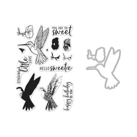 Scrapbooking  Hero Arts Clear Stamp & Die Combo Color Layering Hummingbird stamp