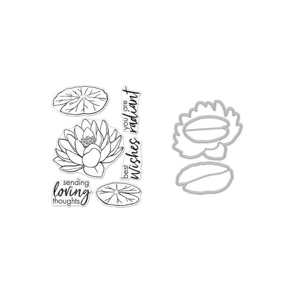 Scrapbooking  Hero Arts Clear Stamp & Die Combo Hero Florals Lotus stamp