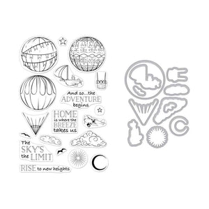 Scrapbooking  Hero Arts Clear Stamp & Die Combo Sky's The Limit Balloons stamp