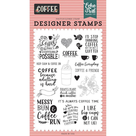 Scrapbooking  Echo Park Stamps Coffee Time Stamps
