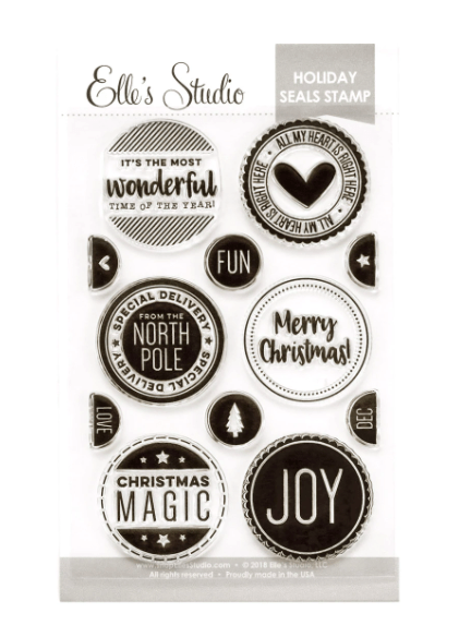 Scrapbooking  Elles Studio - Oh What Fun Stamp - Holiday Seals Stamp Set kit