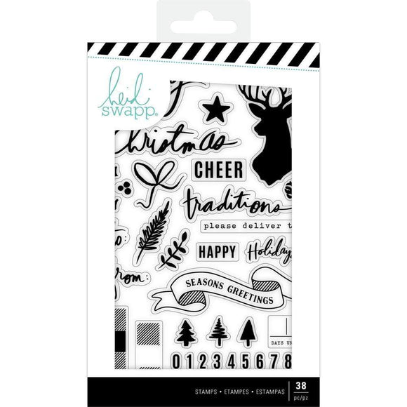 Scrapbooking  Heidi Swapp Winter Wonderland Clear Stamps Words & Icons Paper 12x12