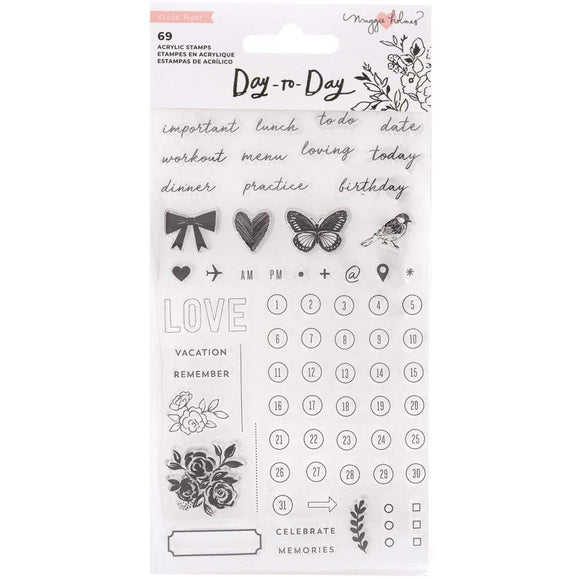 Scrapbooking  Maggie Holmes Day-To-Day Planner Clear Stamp Set