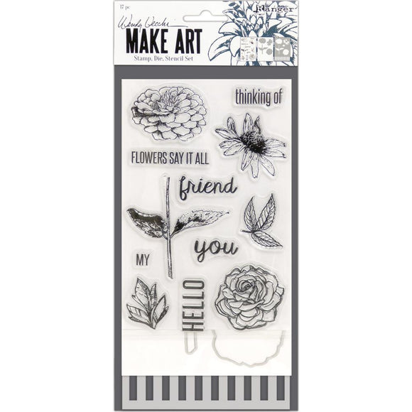 Scrapbooking  Wendy Vecchi Make Art Stamp, Die & Stencil Set Stamps
