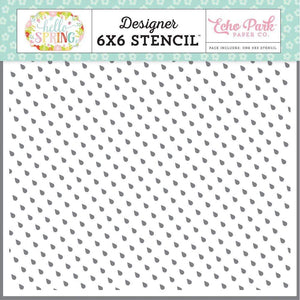 Scrapbooking  Echo Park Stencil 6"X6" Raindrops Stencil