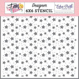 Scrapbooking  Echo Park Stencil 6"X6" Shine On Stars