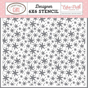 Scrapbooking  Echo Park Stencil 6"X6" Sweet Floral Stencil