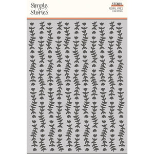 Scrapbooking  Simple Stories My Story Stencil 6"X8" Floral Vines Stencil