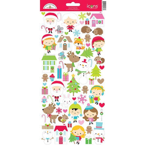 Scrapbooking  Christmas Town Cardstock Stickers  Icons stickers