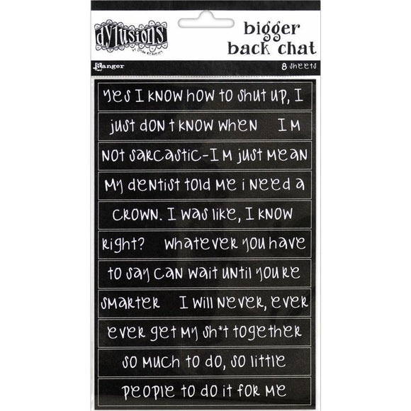 Scrapbooking  Dyan Reaveley's Dylusions Bigger Back Chat Stickers - Black stickers